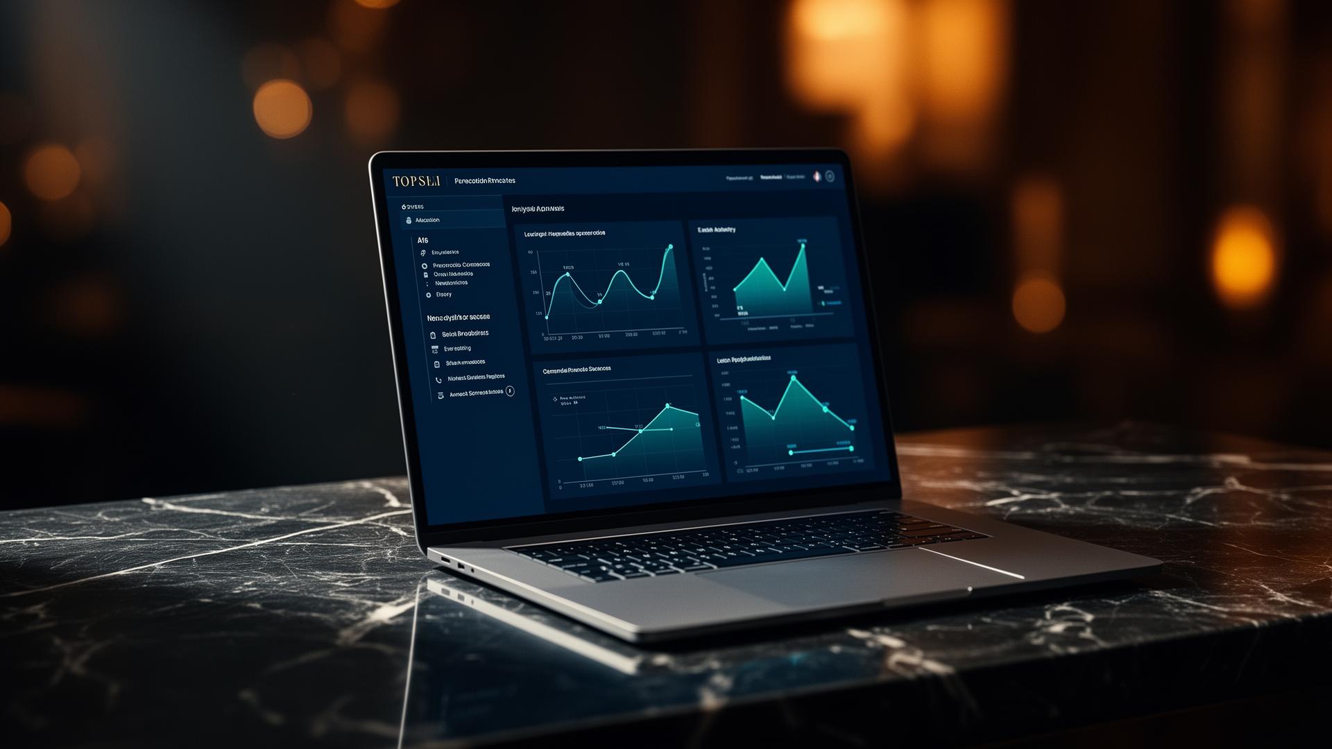 Premium analytics dashboard displayed on a laptop